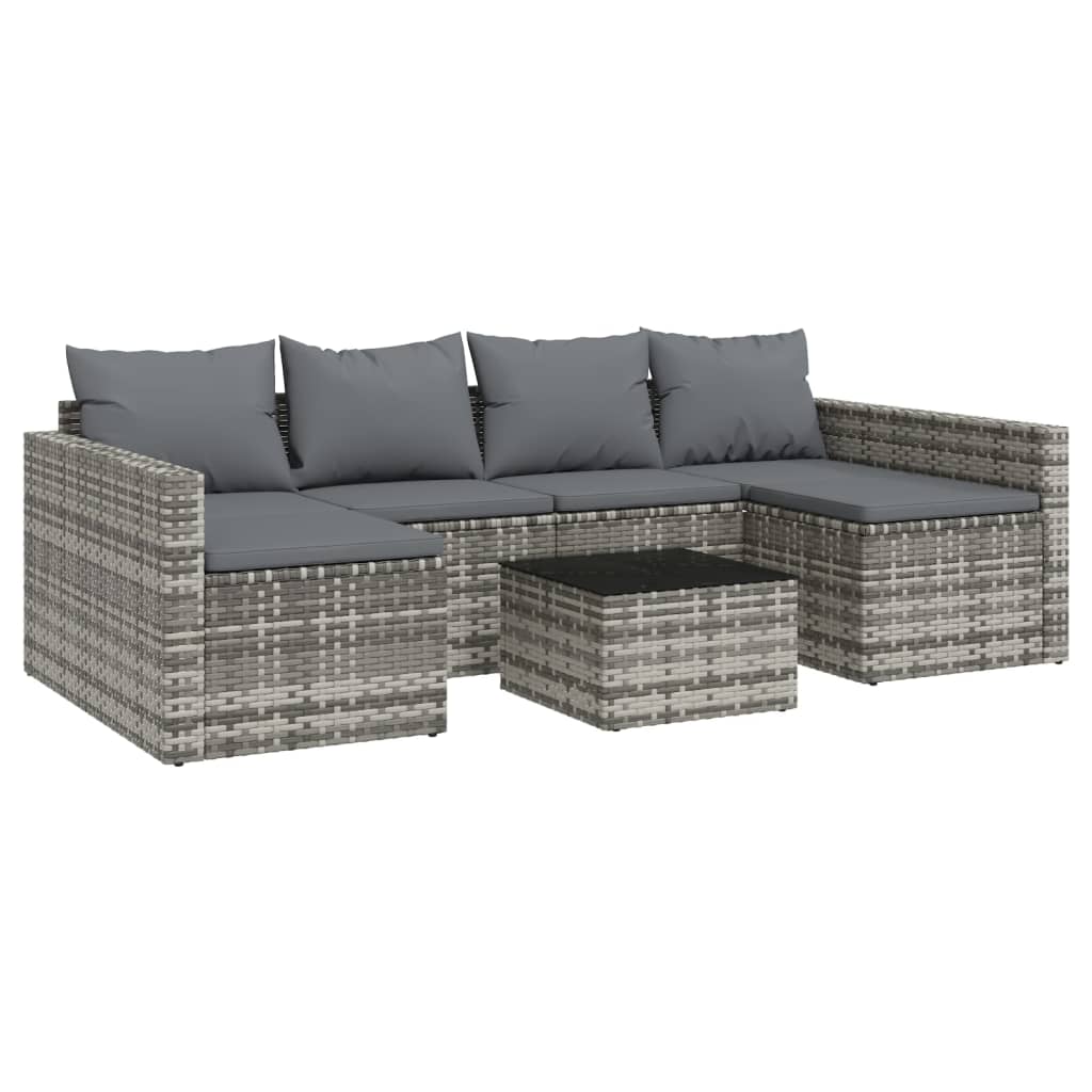 2-delige Loungeset met kussens poly rattan grijs Tuinsets | Creëer jouw Trendy Thuis | Gratis bezorgd & Retour | Trendy.nl