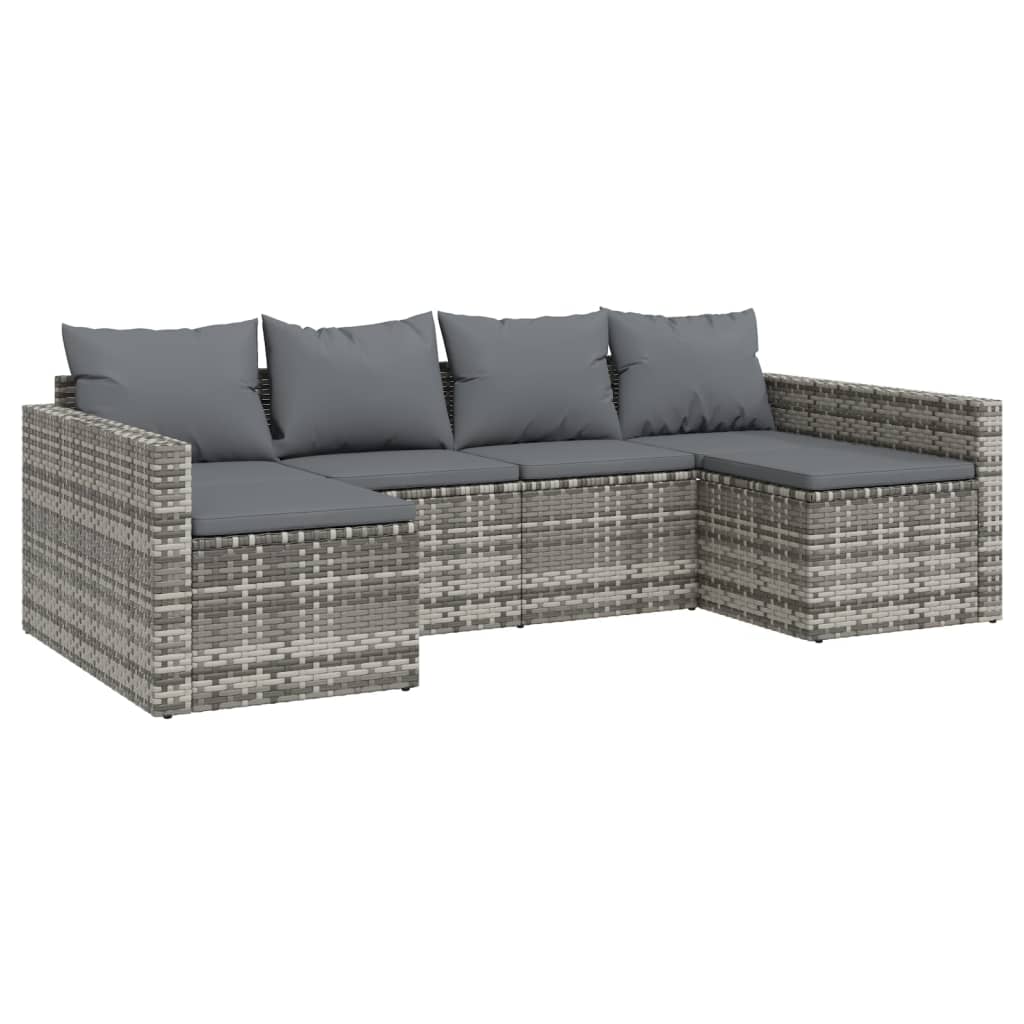 2-delige Loungeset met kussens poly rattan grijs Tuinsets | Creëer jouw Trendy Thuis | Gratis bezorgd & Retour | Trendy.nl