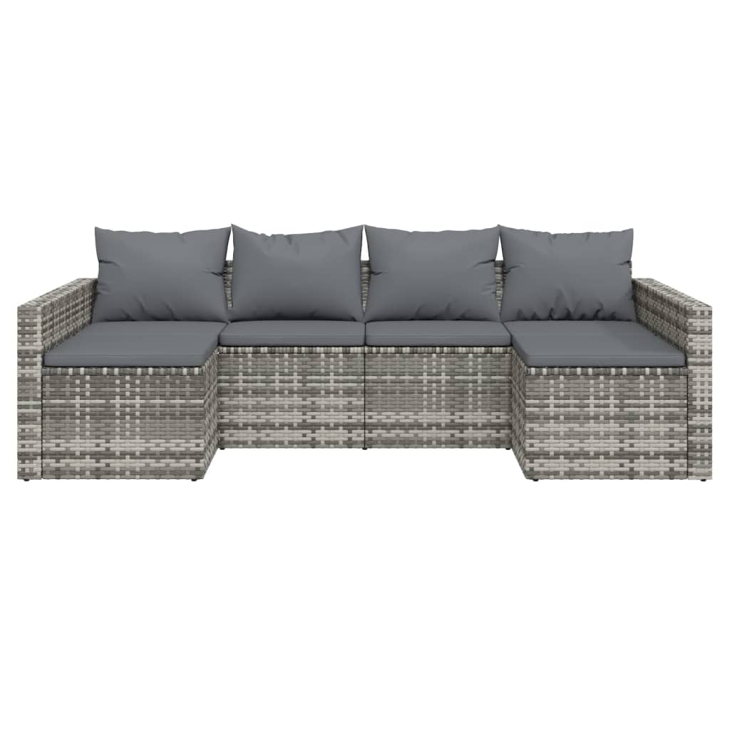 2-delige Loungeset met kussens poly rattan grijs Tuinsets | Creëer jouw Trendy Thuis | Gratis bezorgd & Retour | Trendy.nl