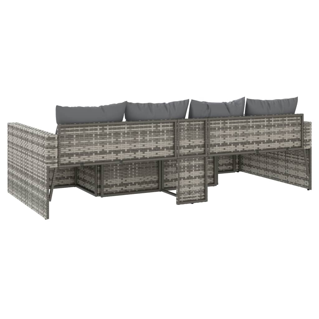 2-delige Loungeset met kussens poly rattan grijs Tuinsets | Creëer jouw Trendy Thuis | Gratis bezorgd & Retour | Trendy.nl