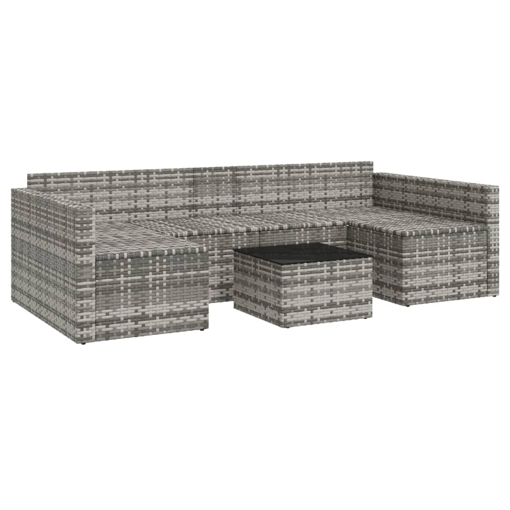 2-delige Loungeset met kussens poly rattan grijs Tuinsets | Creëer jouw Trendy Thuis | Gratis bezorgd & Retour | Trendy.nl