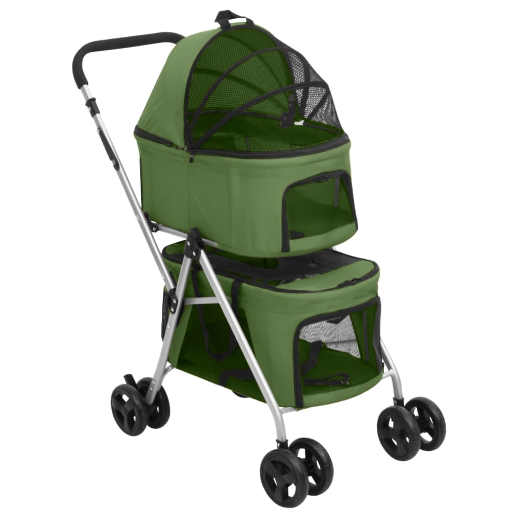 Hondenwagen 2-laags inklapbaar 83x48x97 cm oxford stof groen Wagens | Creëer jouw Trendy Thuis | Gratis bezorgd & Retour | Trendy.nl