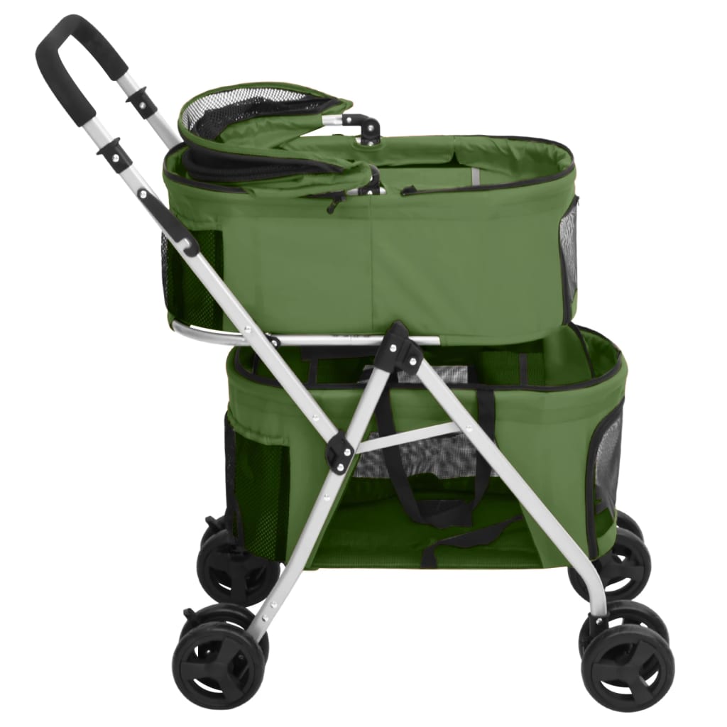 Hondenwagen 2-laags inklapbaar 83x48x97 cm oxford stof groen Wagens | Creëer jouw Trendy Thuis | Gratis bezorgd & Retour | Trendy.nl