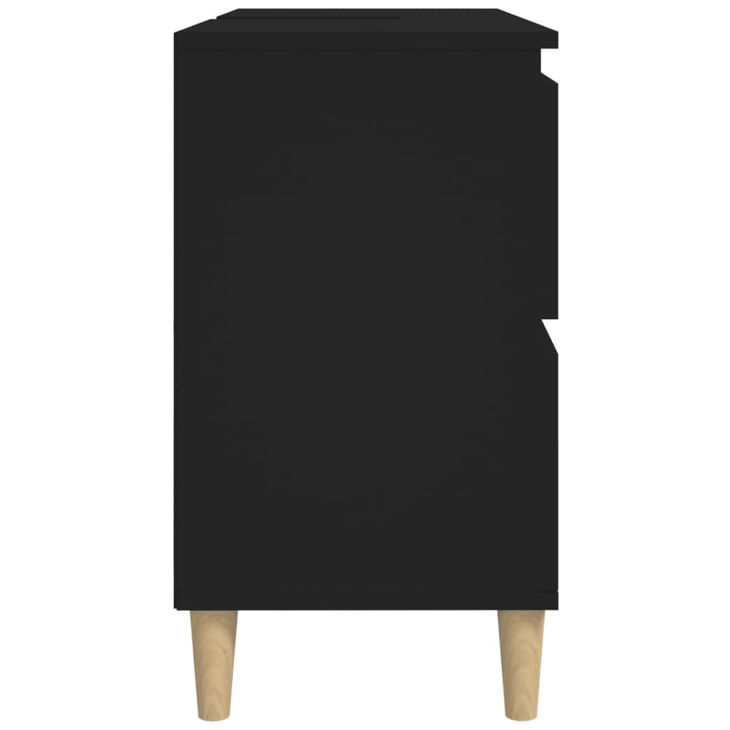 Wastafelkast 80x33x60 cm bewerkt hout zwart Badkamerkaptafels | Creëer jouw Trendy Thuis | Gratis bezorgd & Retour | Trendy.nl