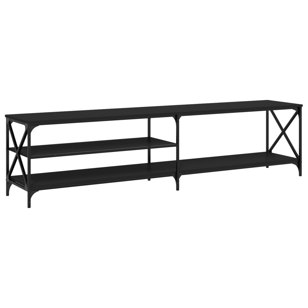 Tv-meubel 200x40x50 cm bewerkt hout metaal zwart Tv-meubels | Creëer jouw Trendy Thuis | Gratis bezorgd & Retour | Trendy.nl