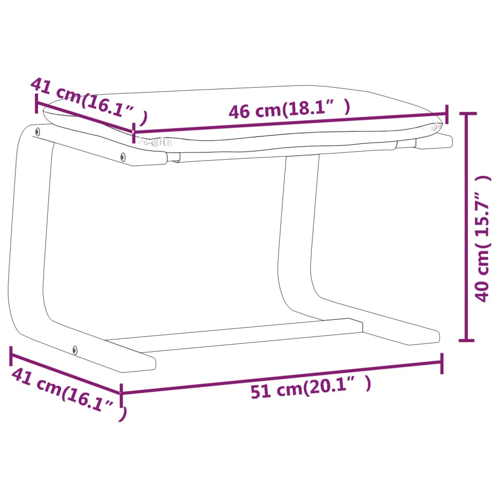 Voetenbank 51x41x40 cm stof zwart Poefs | Creëer jouw Trendy Thuis | Gratis bezorgd & Retour | Trendy.nl