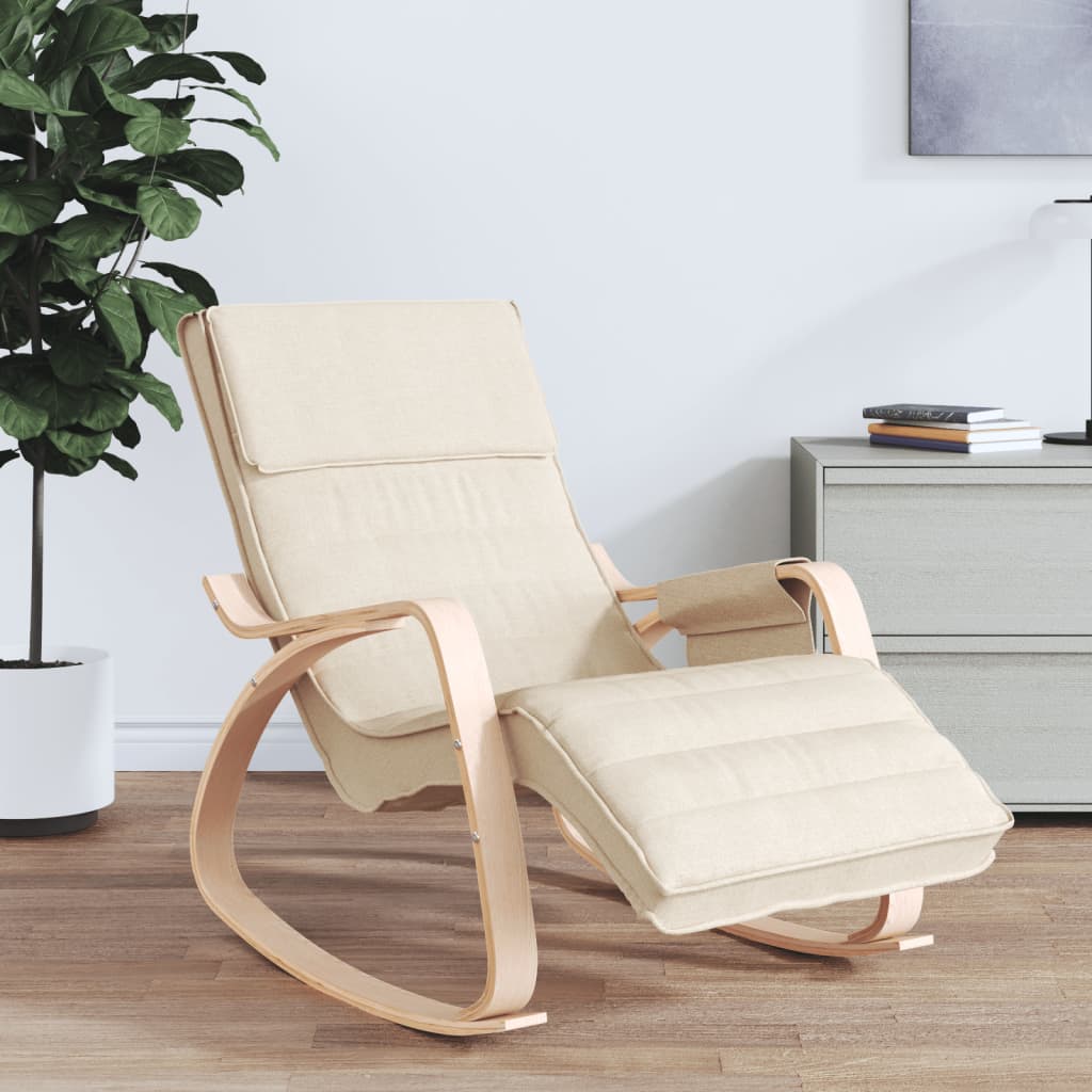 Schommelstoel stof crèmekleurig Schommelstoelen | Creëer jouw Trendy Thuis | Gratis bezorgd & Retour | Trendy.nl