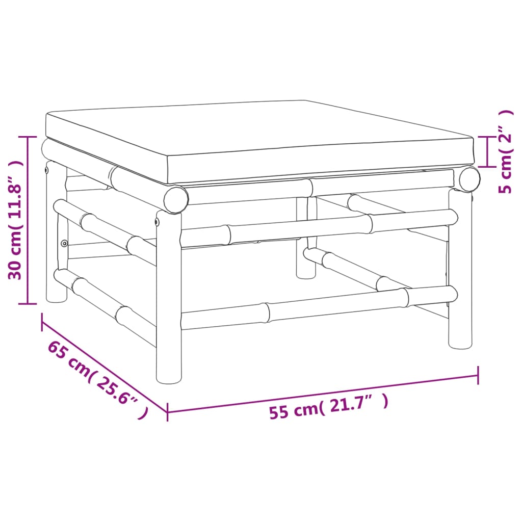 11-delige Loungeset met kussens bamboe taupe Tuinsets | Creëer jouw Trendy Thuis | Gratis bezorgd & Retour | Trendy.nl