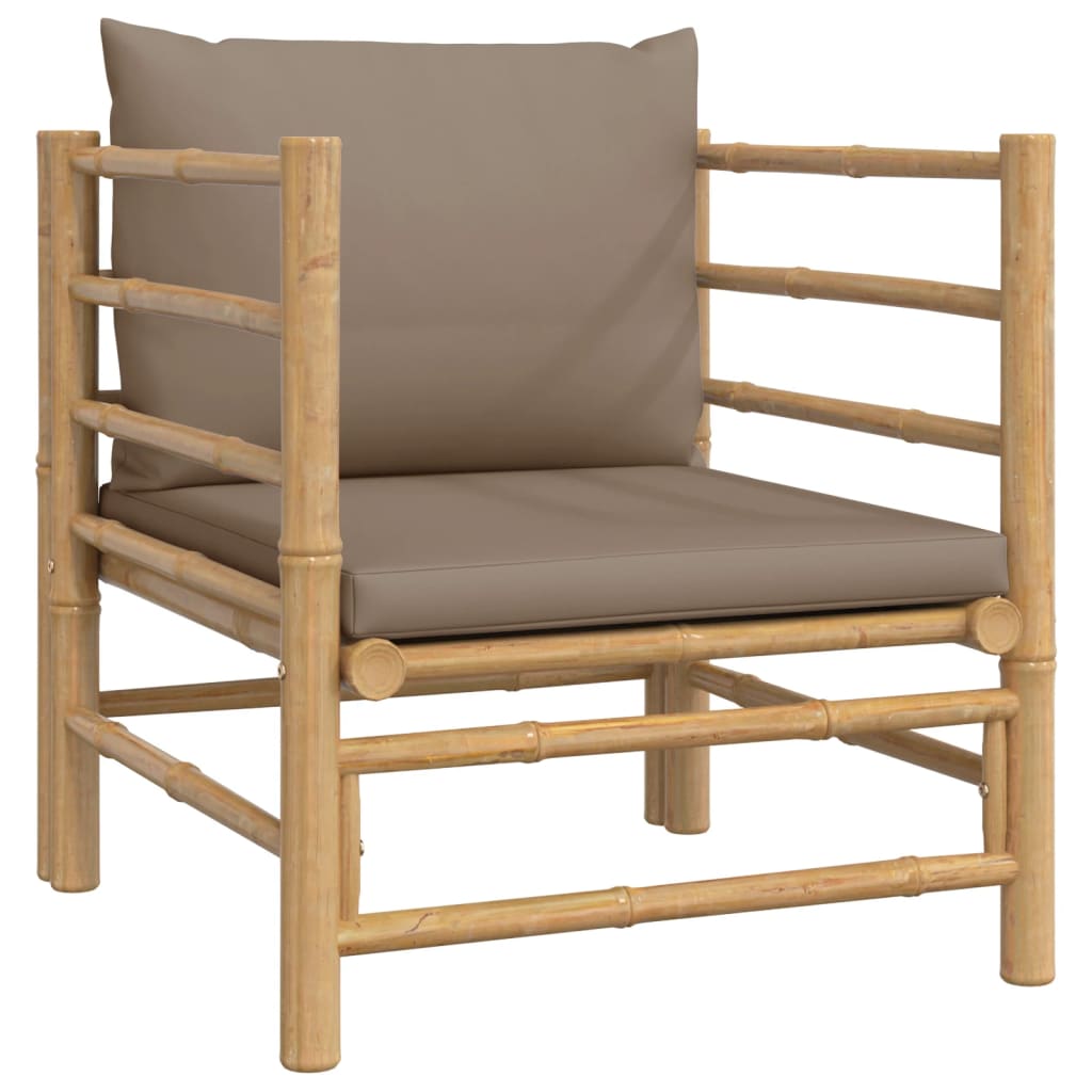 12-delige Loungeset met kussens bamboe taupe Tuinsets | Creëer jouw Trendy Thuis | Gratis bezorgd & Retour | Trendy.nl