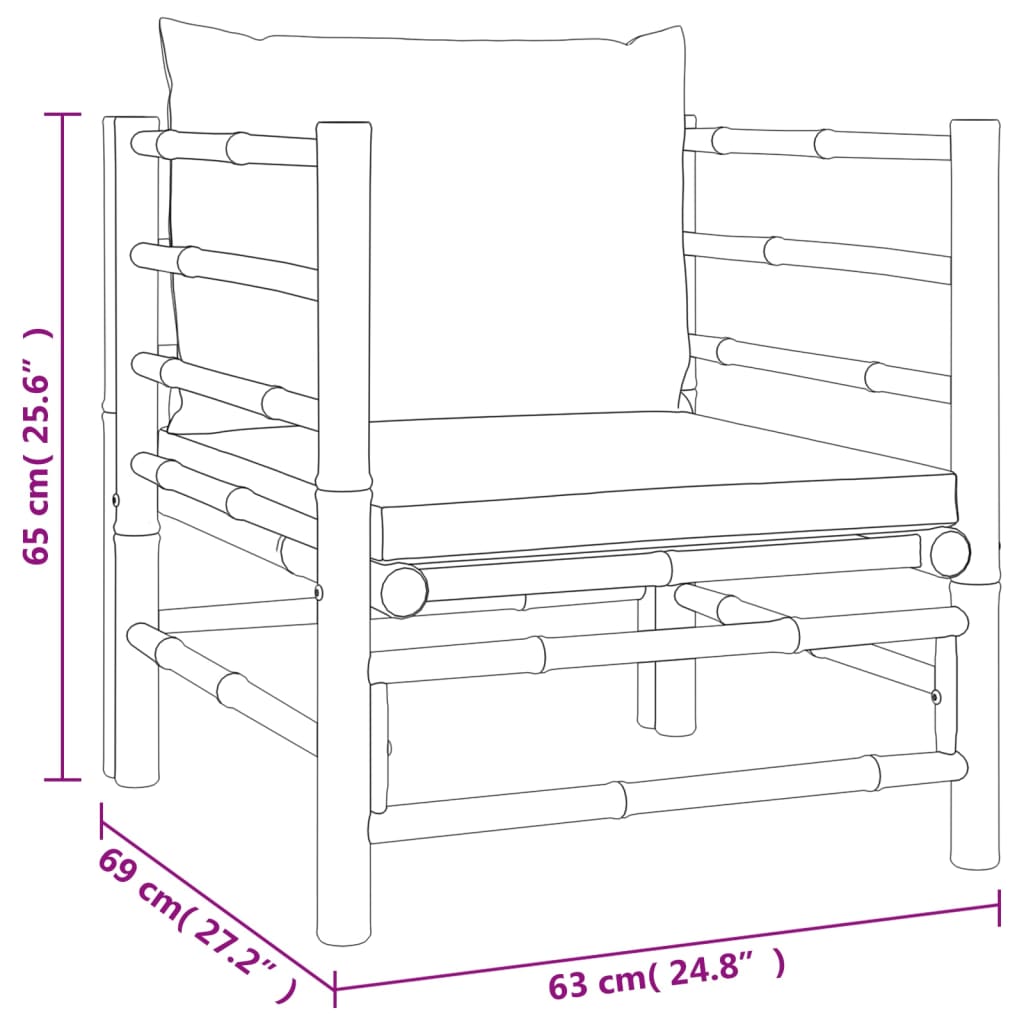 12-delige Loungeset met kussens bamboe taupe Tuinsets | Creëer jouw Trendy Thuis | Gratis bezorgd & Retour | Trendy.nl