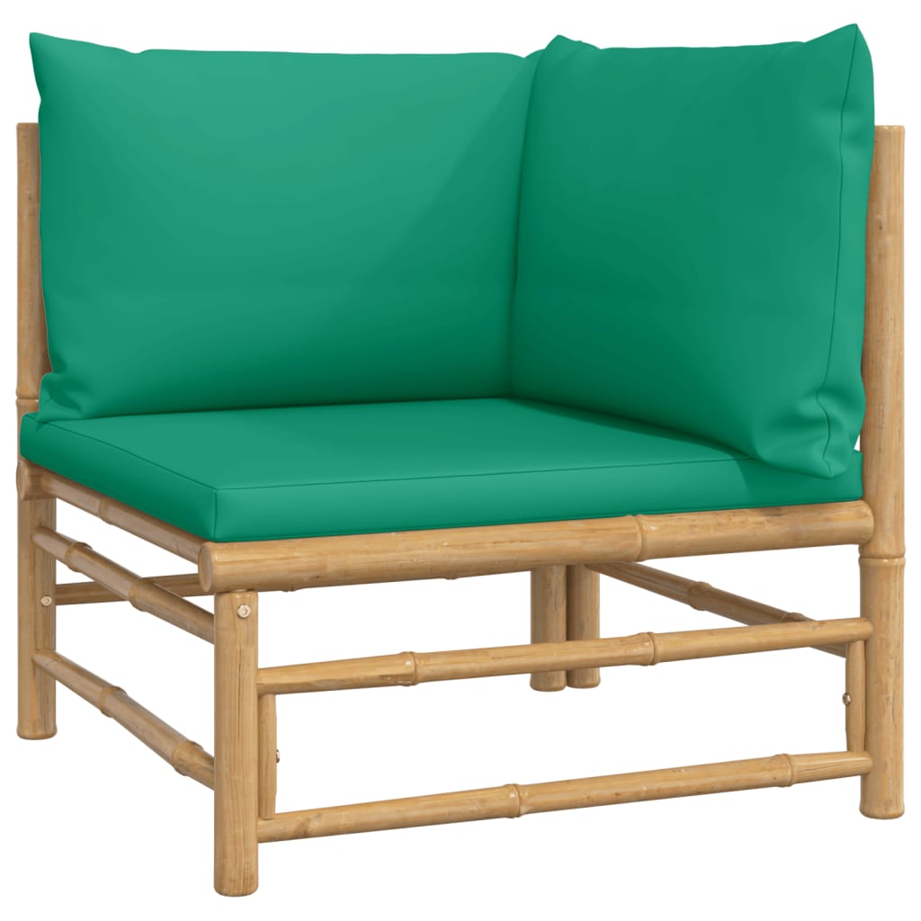 6-delige Loungeset met kussens bamboe groen Tuinsets | Creëer jouw Trendy Thuis | Gratis bezorgd & Retour | Trendy.nl