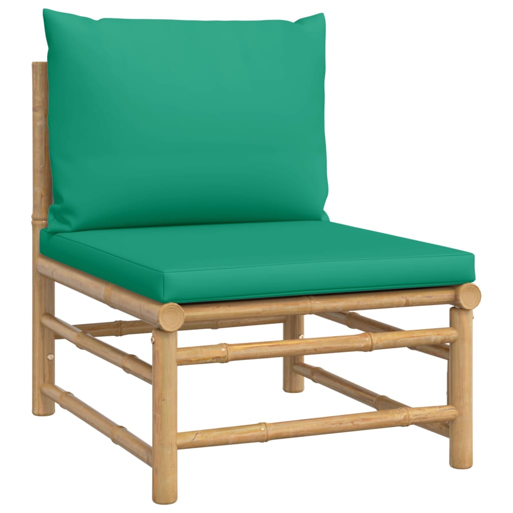 5-delige Loungeset met kussens bamboe groen Tuinsets | Creëer jouw Trendy Thuis | Gratis bezorgd & Retour | Trendy.nl