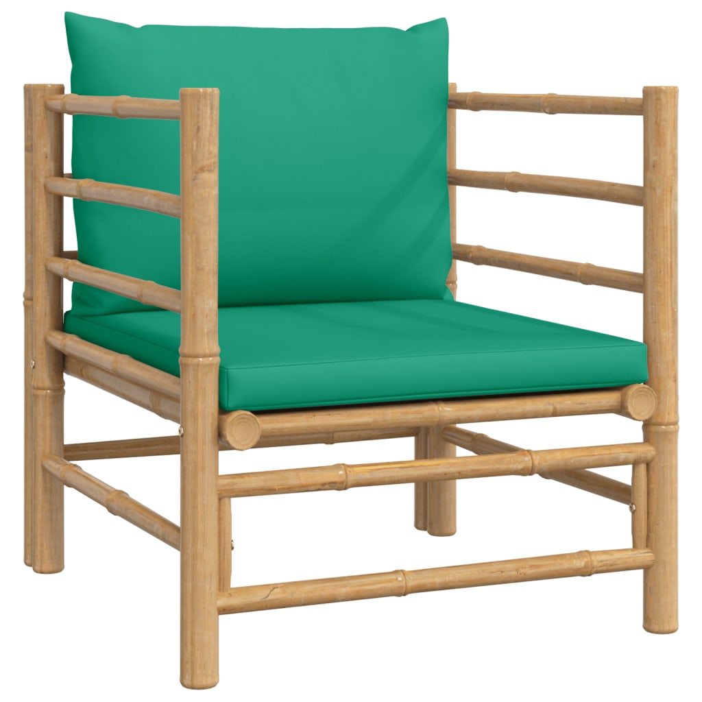 6-delige Loungeset met kussens bamboe groen Tuinsets | Creëer jouw Trendy Thuis | Gratis bezorgd & Retour | Trendy.nl