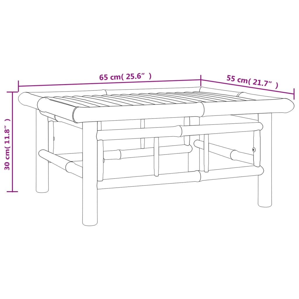 5-delige Loungeset met kussens bamboe crèmewit Tuinsets | Creëer jouw Trendy Thuis | Gratis bezorgd & Retour | Trendy.nl