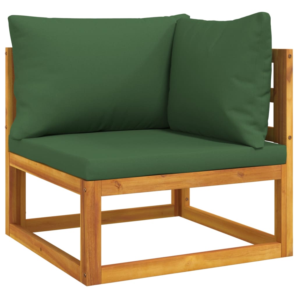 12-delige Loungeset met groene kussens massief hout Tuinsets | Creëer jouw Trendy Thuis | Gratis bezorgd & Retour | Trendy.nl