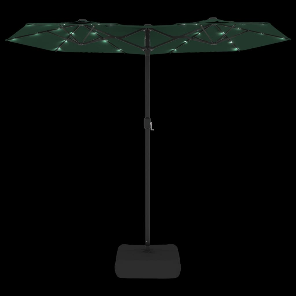 Parasol dubbel met LED's 316x240 cm groen Parasols en zonneschermen | Creëer jouw Trendy Thuis | Gratis bezorgd & Retour | Trendy.nl