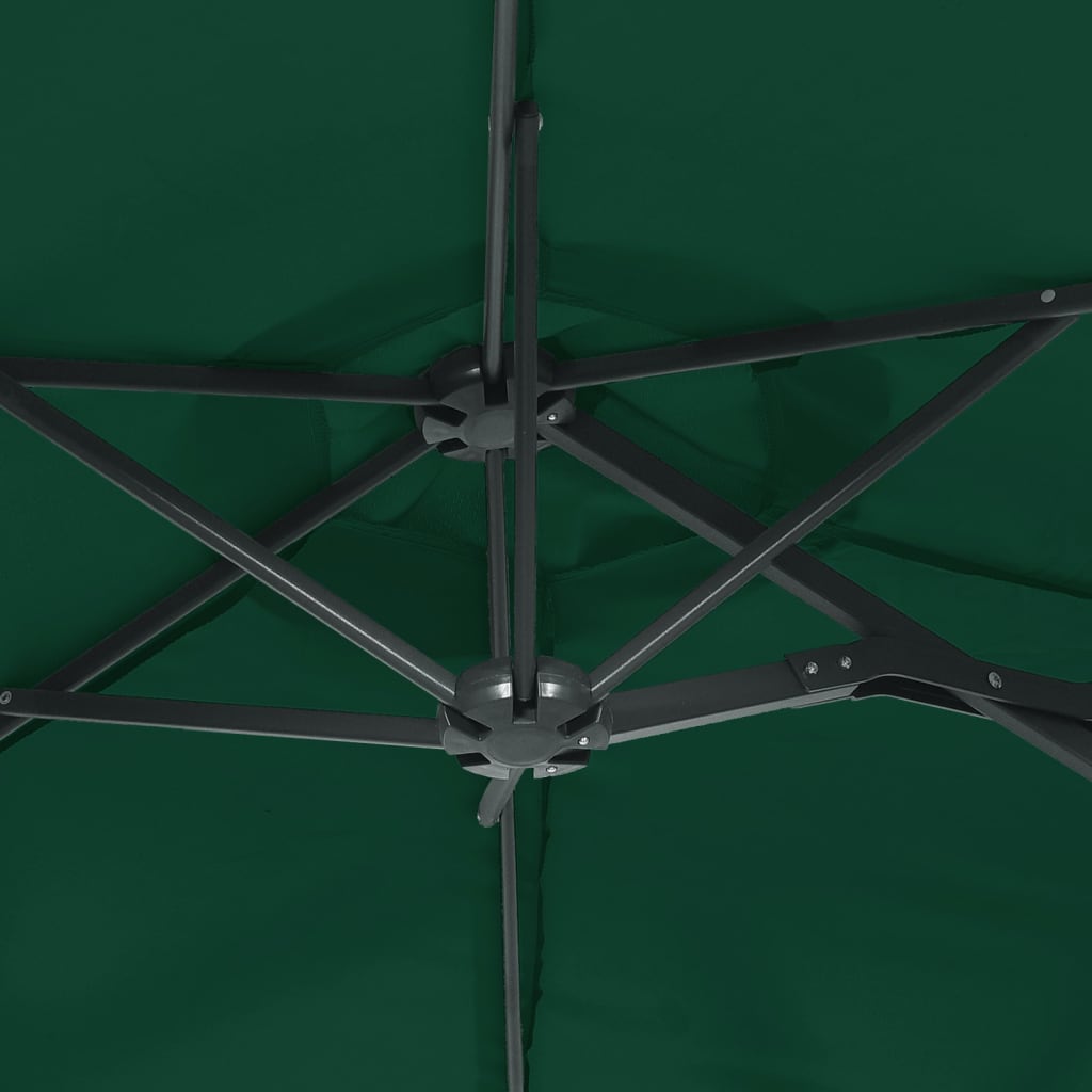 Parasol dubbel met LED's 316x240 cm groen Parasols en zonneschermen | Creëer jouw Trendy Thuis | Gratis bezorgd & Retour | Trendy.nl