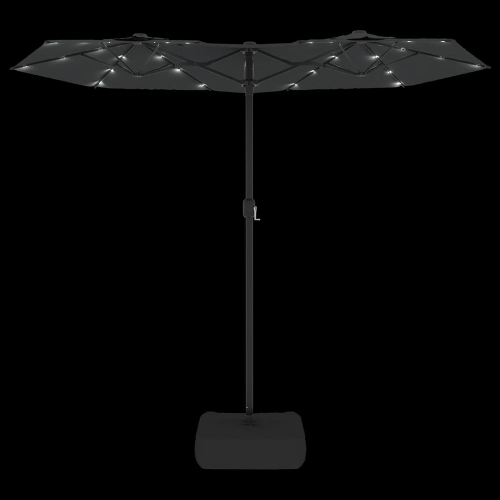 Parasol dubbel met LED's 316x240 cm antracietkleurig Parasols en zonneschermen | Creëer jouw Trendy Thuis | Gratis bezorgd & Retour | Trendy.nl