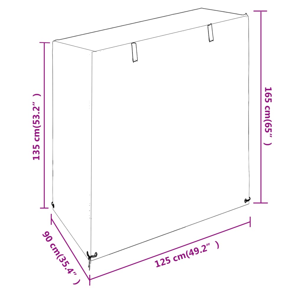 Schommelbankhoes met 8 oogjes 125x90x135/165 cm polyetheen Tuinmeubelhoezen | Creëer jouw Trendy Thuis | Gratis bezorgd & Retour | Trendy.nl