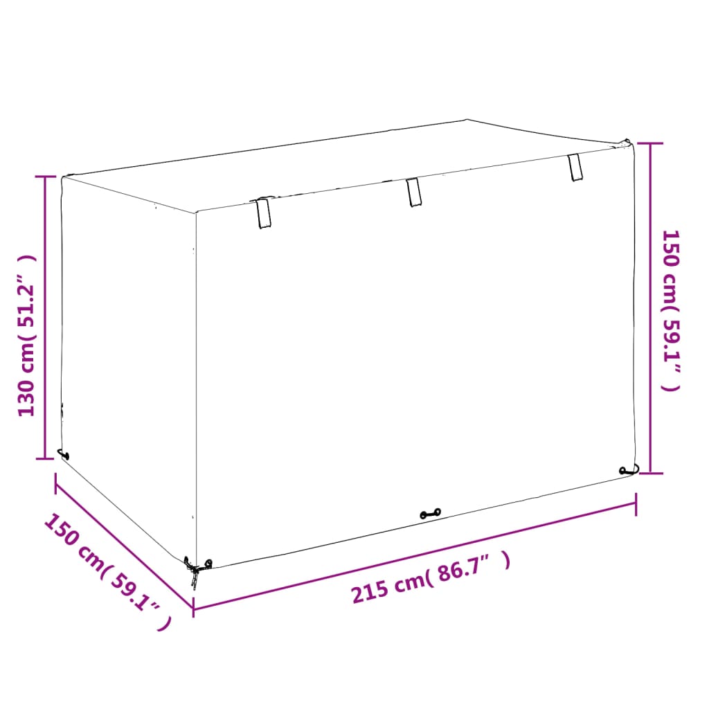 Schommelbankhoes met 12 oogjes 215x150x130/150 cm polyetheen Tuinmeubelhoezen | Creëer jouw Trendy Thuis | Gratis bezorgd & Retour | Trendy.nl