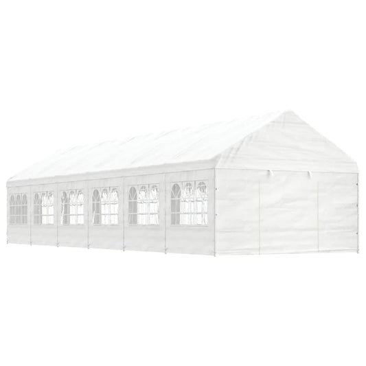 Prieel met dak 13,38x4,08x3,22 m polyetheen wit Partytenten & prieëlen | Creëer jouw Trendy Thuis | Gratis bezorgd & Retour | Trendy.nl