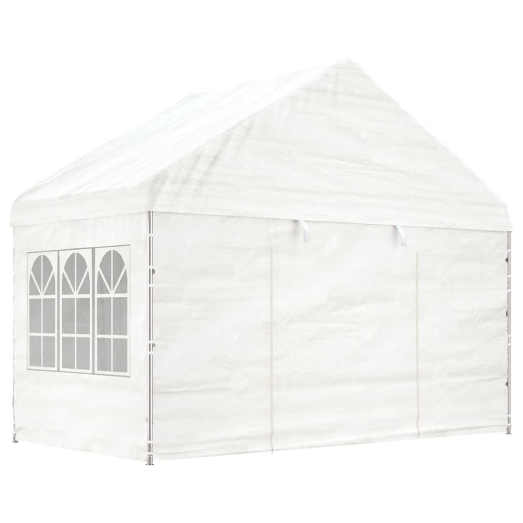 Prieel met dak 20,07x4,08x3,22 m polyetheen wit Partytenten & prieëlen | Creëer jouw Trendy Thuis | Gratis bezorgd & Retour | Trendy.nl