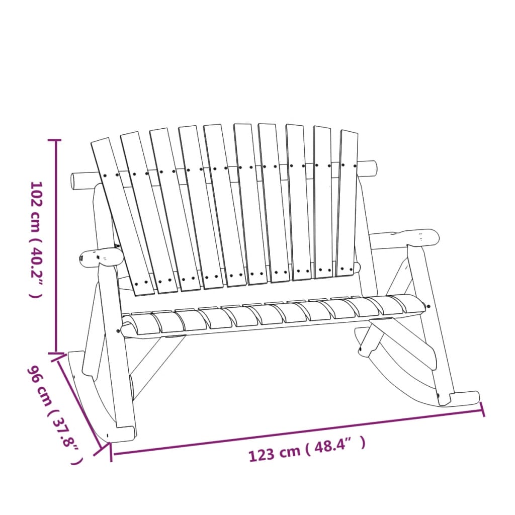 Schommelbank 2-zits 123x96x102 cm massief vurenhout Modulaire tuinbanken | Creëer jouw Trendy Thuis | Gratis bezorgd & Retour | Trendy.nl