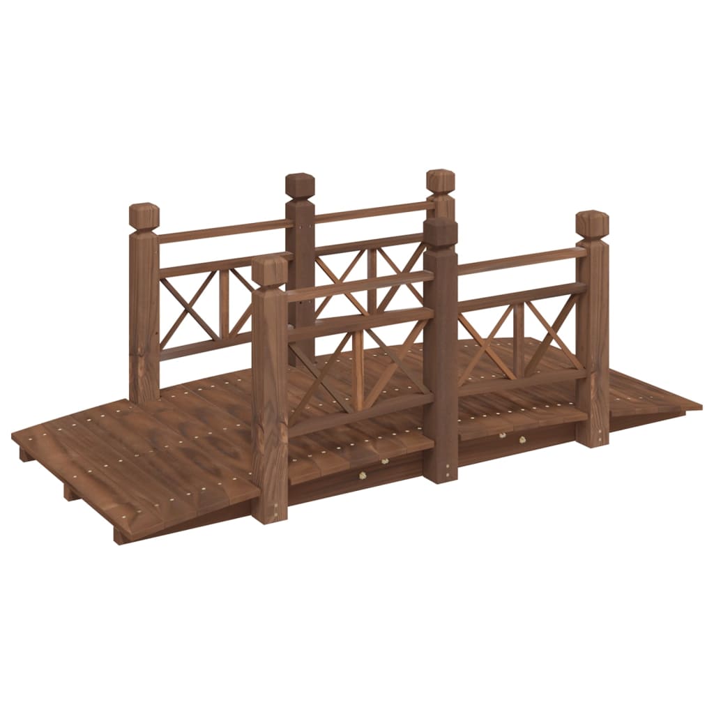 Tuinbrug met leuningen 150x67x56 cm massief vurenhout Tuinbruggen | Creëer jouw Trendy Thuis | Gratis bezorgd & Retour | Trendy.nl