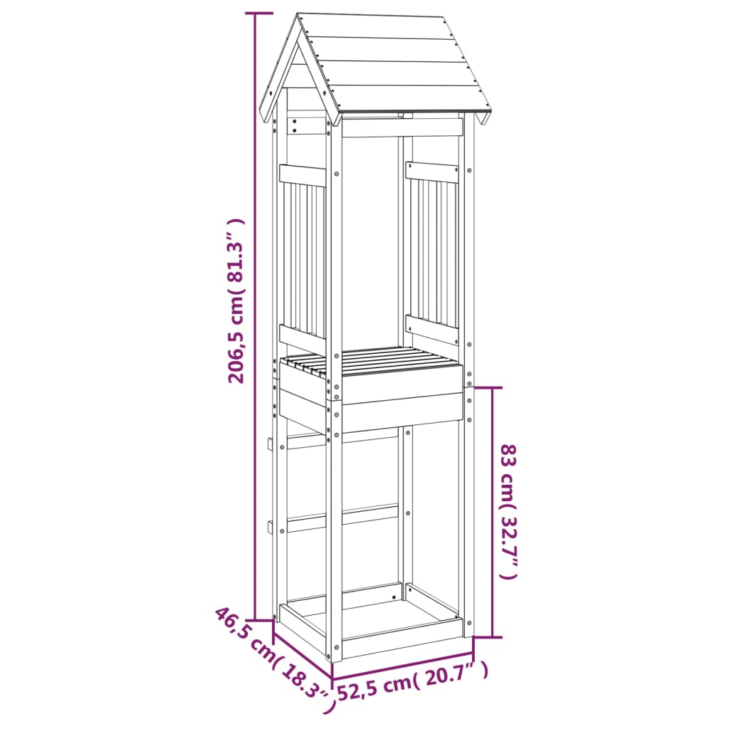 Speeltoren 52,5x46,5x206,5 cm massief grenenhout Speeltoestellen | Creëer jouw Trendy Thuis | Gratis bezorgd & Retour | Trendy.nl