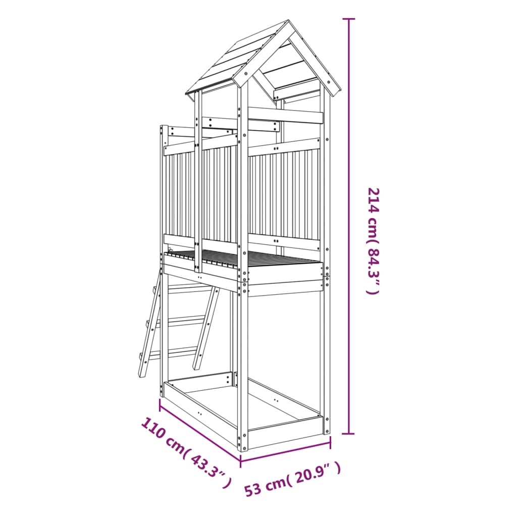 Speelhuis 53x110x214 cm massief douglashout Speeltoestellen | Creëer jouw Trendy Thuis | Gratis bezorgd & Retour | Trendy.nl