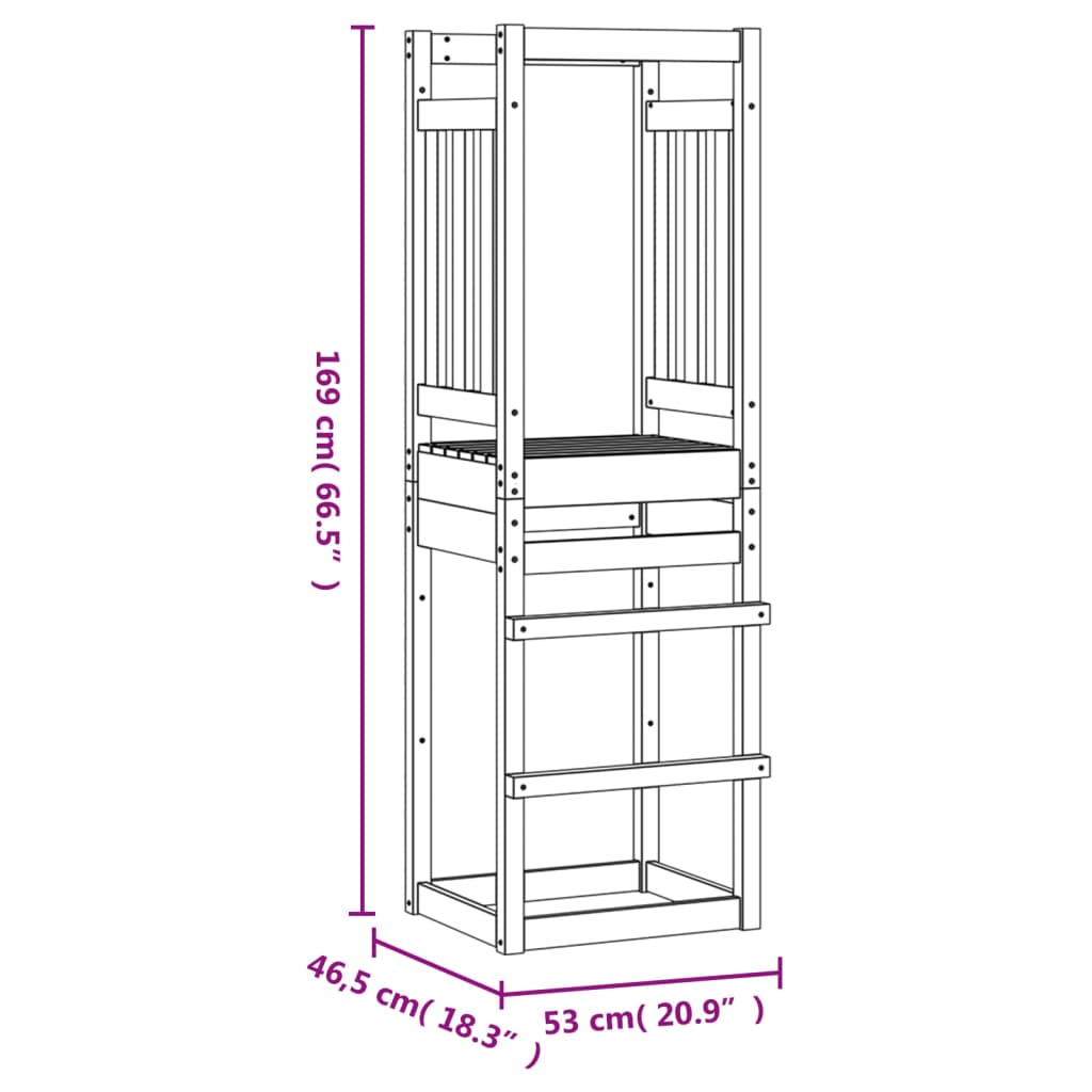 vidaXL Speeltoren 53x46,5x169 cm massief douglashout Speeltoestellen | Creëer jouw Trendy Thuis | Gratis bezorgd & Retour | Trendy.nl