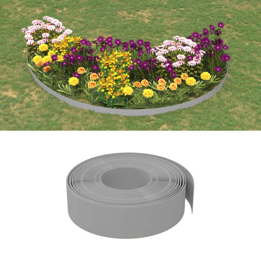 Tuinranden 2 st 10 m 15 cm polyetheen grijs Borderranden | Creëer jouw Trendy Thuis | Gratis bezorgd & Retour | Trendy.nl