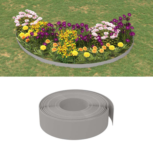 Tuinranden 4 st 10 m 15 cm polyetheen grijs Borderranden | Creëer jouw Trendy Thuis | Gratis bezorgd & Retour | Trendy.nl