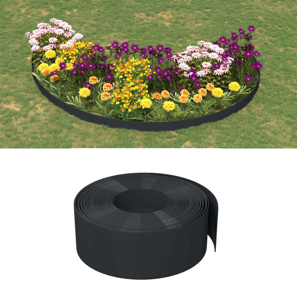 Tuinranden 3 st 10 m 20 cm polyetheen zwart Borderranden | Creëer jouw Trendy Thuis | Gratis bezorgd & Retour | Trendy.nl