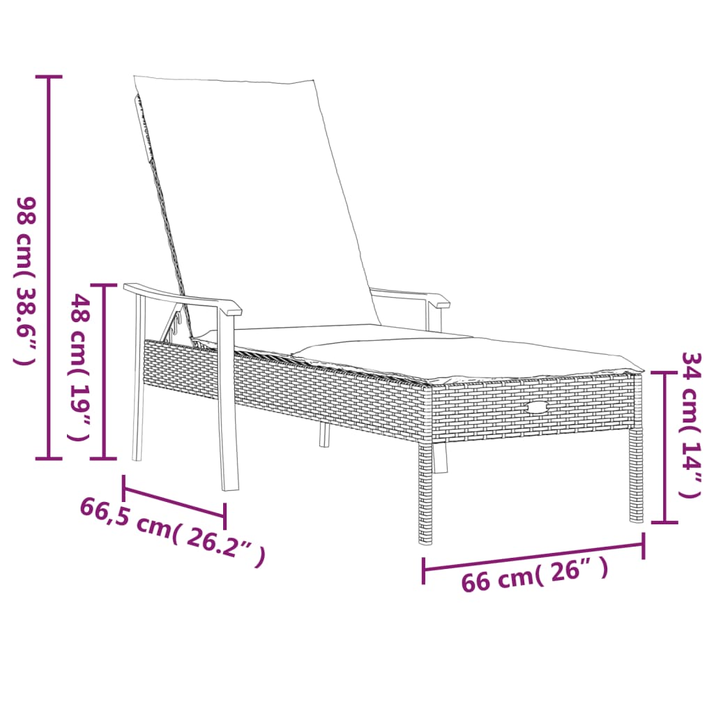 Ligbedden 2 st met tafel en kussens poly rattan grijs Tuinsets | Creëer jouw Trendy Thuis | Gratis bezorgd & Retour | Trendy.nl