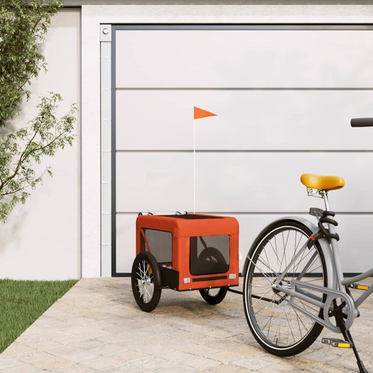 Hondenfietstrailer oxford stof en ijzer oranje en zwart Wagens | Creëer jouw Trendy Thuis | Gratis bezorgd & Retour | Trendy.nl