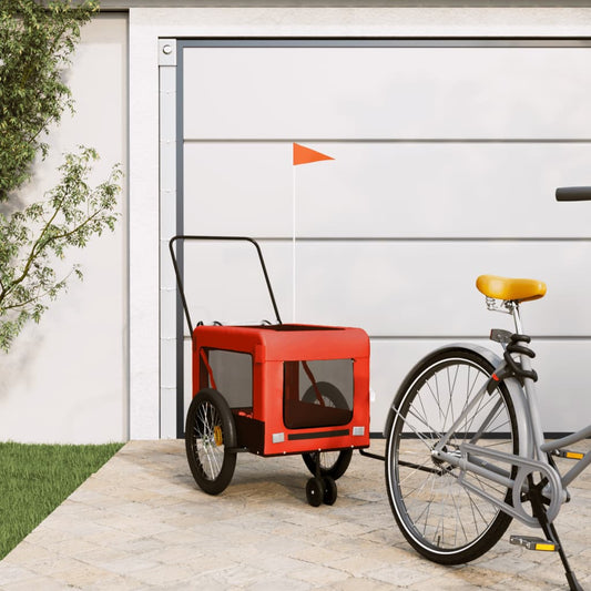 Hondenfietstrailer oxford stof en ijzer oranje en zwart Wagens | Creëer jouw Trendy Thuis | Gratis bezorgd & Retour | Trendy.nl