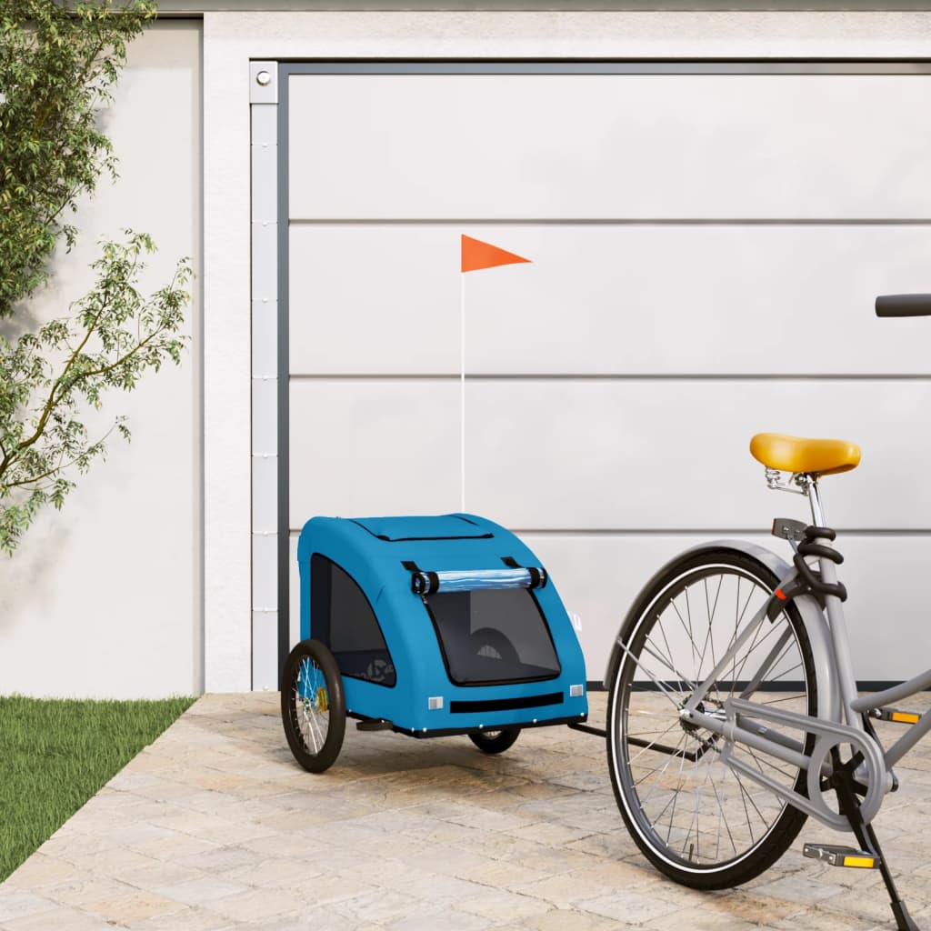 Hondenfietstrailer oxford stof en ijzer blauw Wagens | Creëer jouw Trendy Thuis | Gratis bezorgd & Retour | Trendy.nl