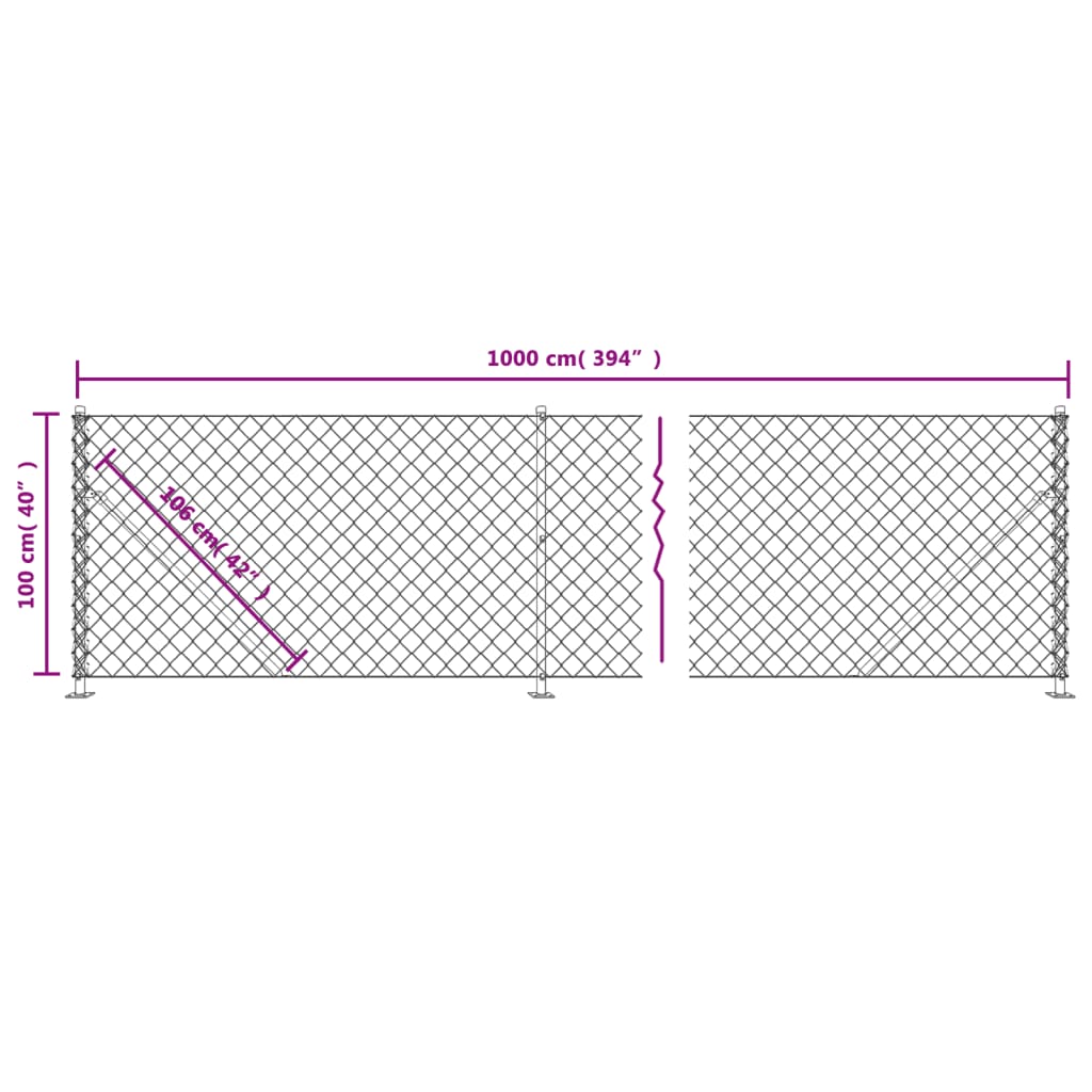 Gaashek met flens 1x10 m antracietkleurig Schuttingen & hekwerken | Creëer jouw Trendy Thuis | Gratis bezorgd & Retour | Trendy.nl