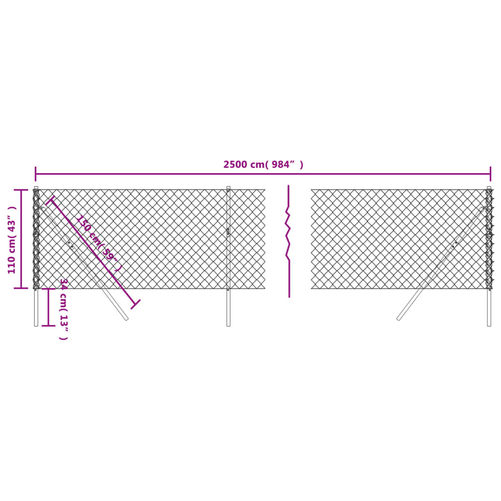 Gaashek 1,1x25 m zilverkleurig