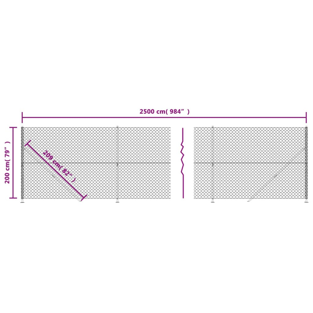 Gaashek met flens 2x25 m zilverkleurig Schuttingen & hekwerken | Creëer jouw Trendy Thuis | Gratis bezorgd & Retour | Trendy.nl