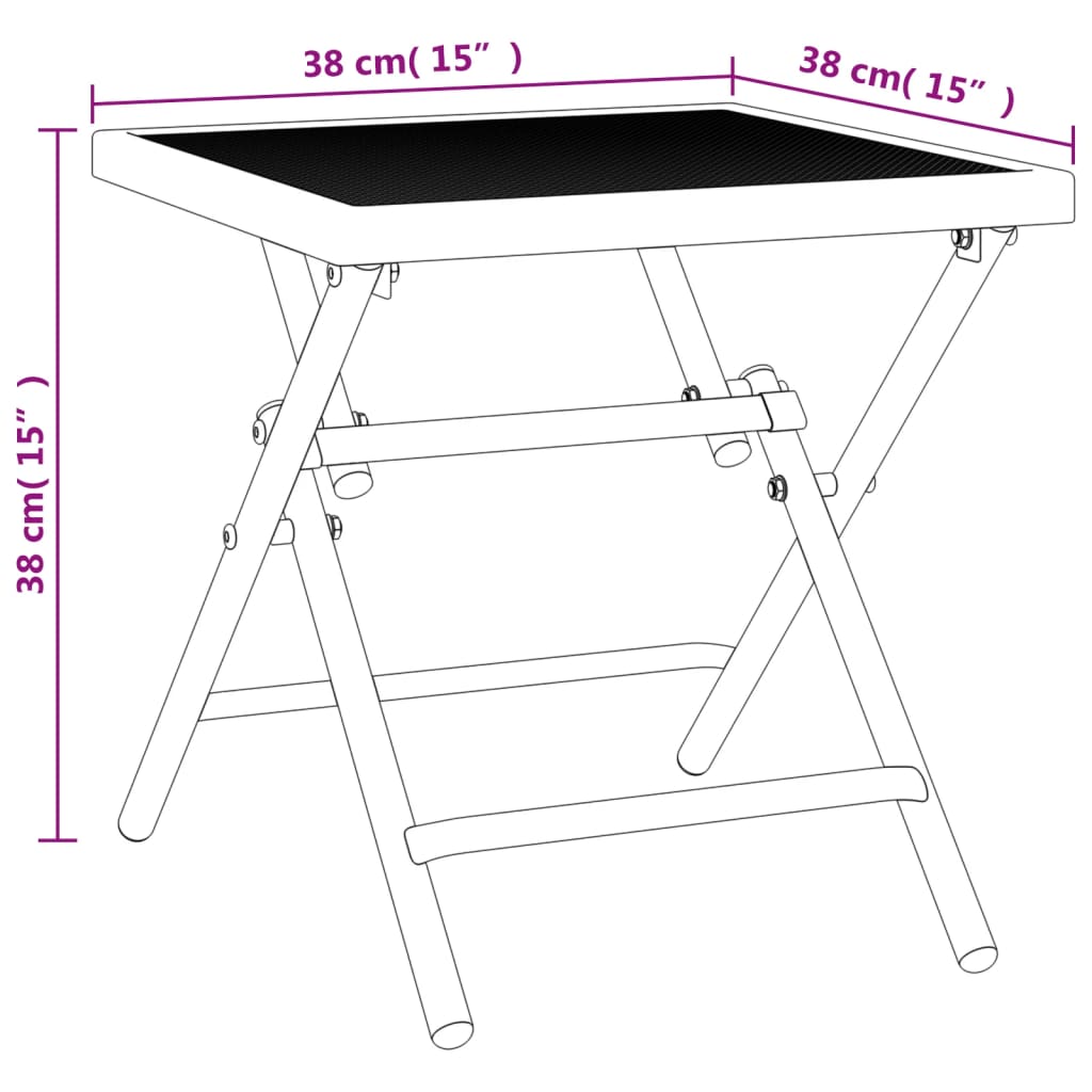 Tuintafel 38x38x38 cm staalgaas antracietkleurig