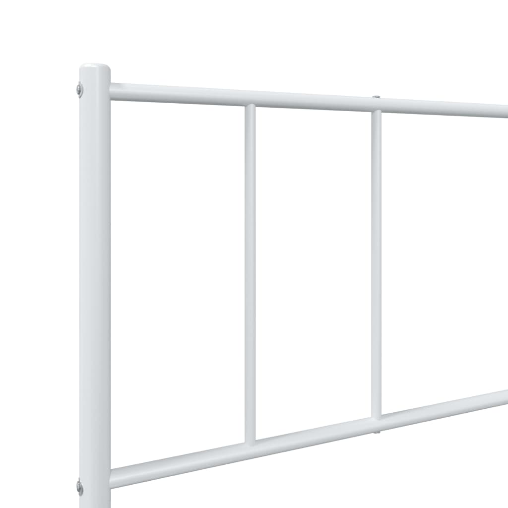 Bedframe met hoofdbord metaal wit 90x200 cm