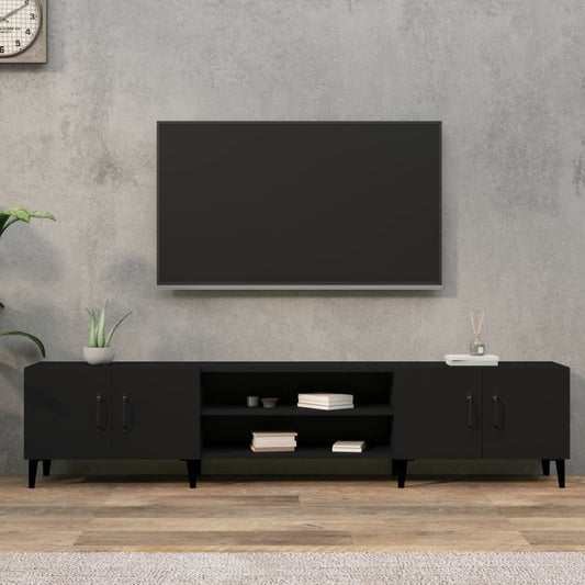 Tv-meubel 180x31,5x40 cm bewerkt hout zwart Tv-meubels | Creëer jouw Trendy Thuis | Gratis bezorgd & Retour | Trendy.nl