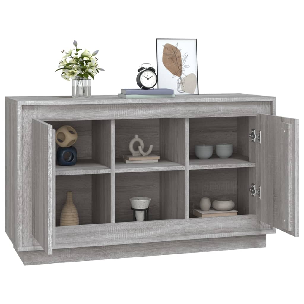 Dressoir 102x35x60 cm bewerkt hout grijs sonoma eikenkleurig Dressoirs & buffetkasten | Creëer jouw Trendy Thuis | Gratis bezorgd & Retour | Trendy.nl