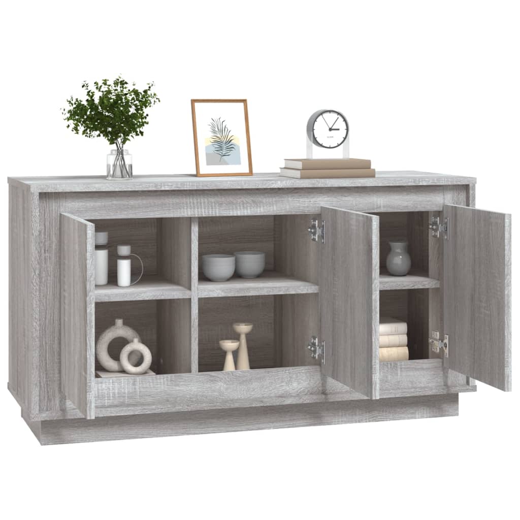 Dressoir 102x35x55 cm bewerkt hout grijs sonoma eikenkleurig Dressoirs & buffetkasten | Creëer jouw Trendy Thuis | Gratis bezorgd & Retour | Trendy.nl