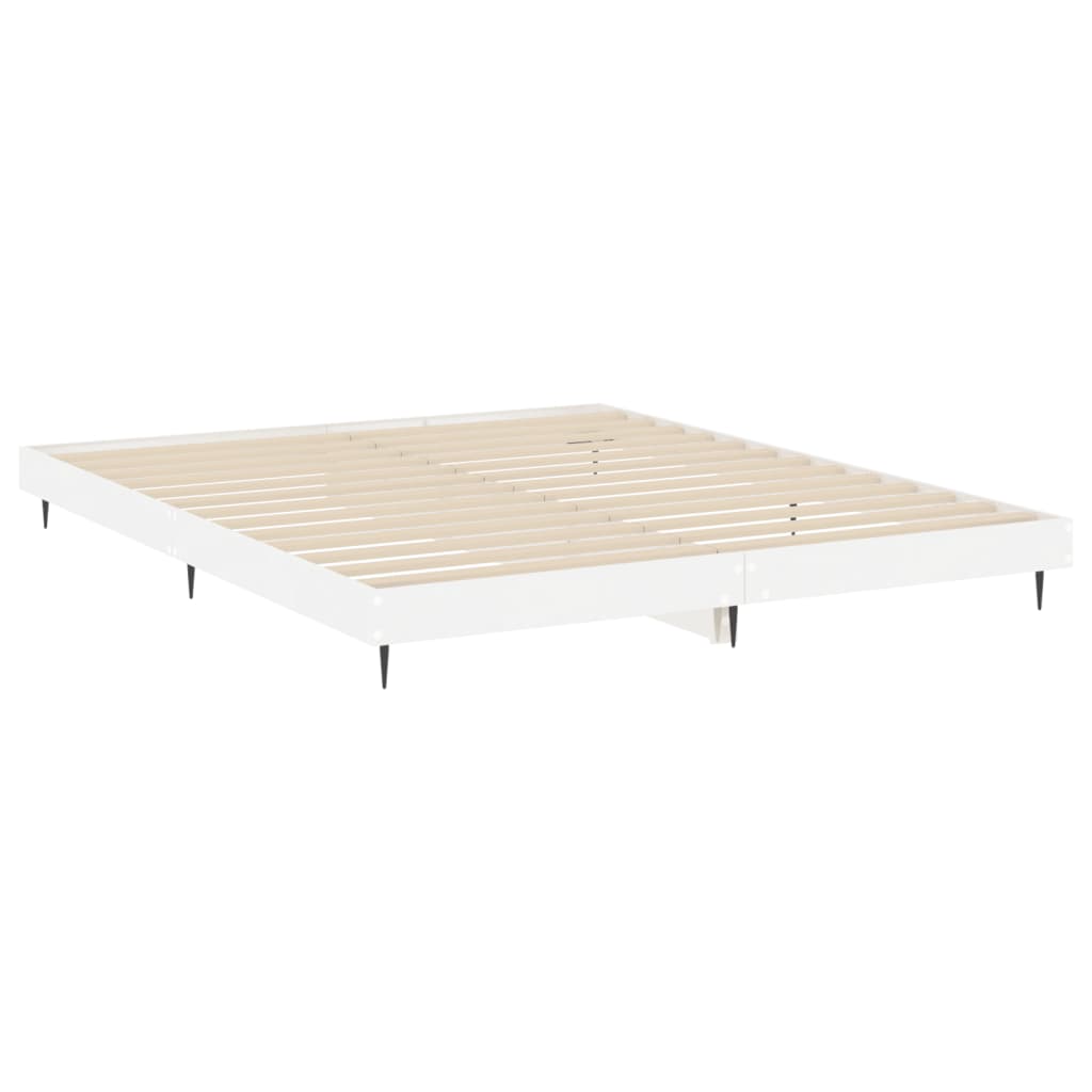 Bedframe bewerkt hout hoogglans wit 200x200 cm Bedden & bedframes | Creëer jouw Trendy Thuis | Gratis bezorgd & Retour | Trendy.nl