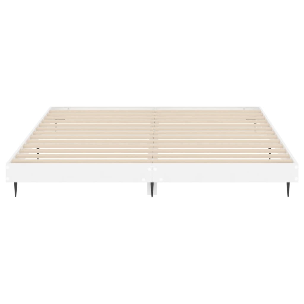 Bedframe bewerkt hout hoogglans wit 200x200 cm Bedden & bedframes | Creëer jouw Trendy Thuis | Gratis bezorgd & Retour | Trendy.nl