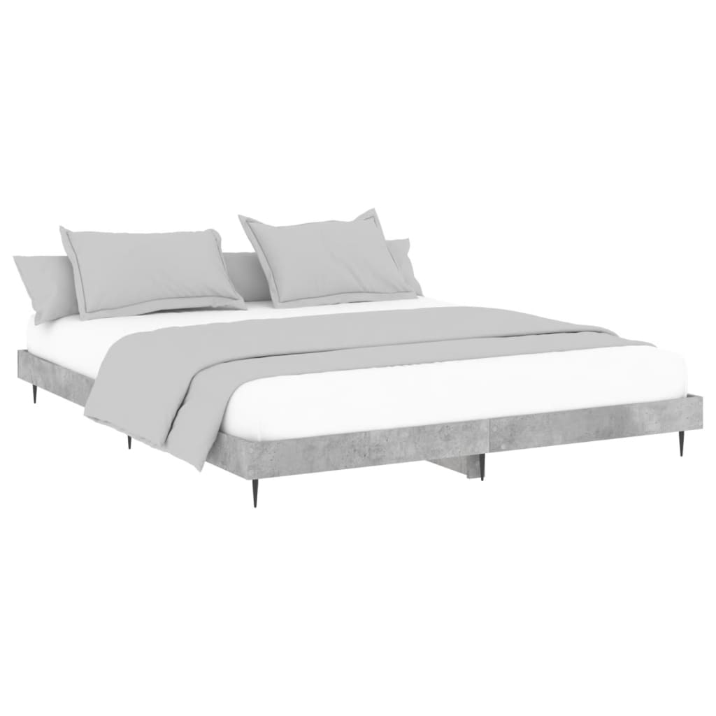 Bedframe bewerkt hout betongrijs 200x200 cm Bedden & bedframes | Creëer jouw Trendy Thuis | Gratis bezorgd & Retour | Trendy.nl