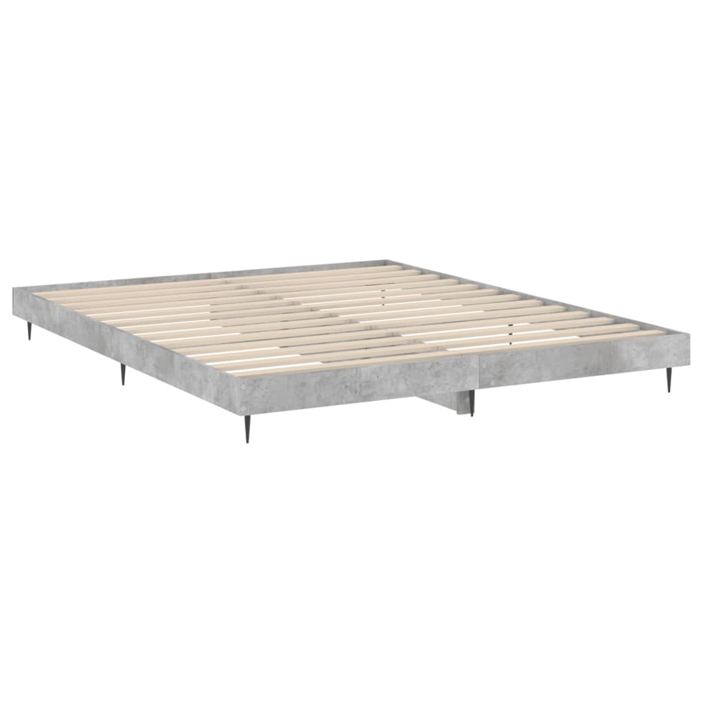 Bedframe bewerkt hout betongrijs 200x200 cm Bedden & bedframes | Creëer jouw Trendy Thuis | Gratis bezorgd & Retour | Trendy.nl